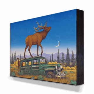 Outside Chance Elk - Metal Box Art Metal Box Wall Art Monte Dolack
