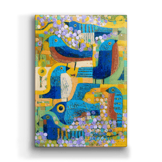Bluebirds in Lilacs - Metal Box Art Metal Box Wall Art Shelle Lindholm