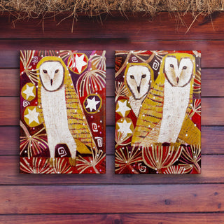 Barn Owl 2 - Metal Box Art Metal Box Wall Art Shelle Lindholm