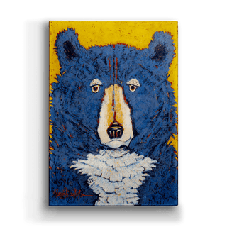 Curly Blue Bear - Metal Box Art Metal Box Wall Art Shelle Lindholm