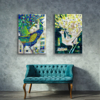 Blue Peacock - Metal Box Art Metal Box Wall Art Shelle Lindholm