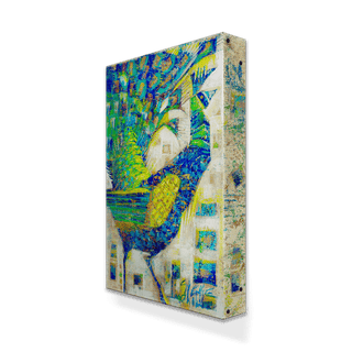 Blue Peacock - Metal Box Art Metal Box Wall Art Shelle Lindholm