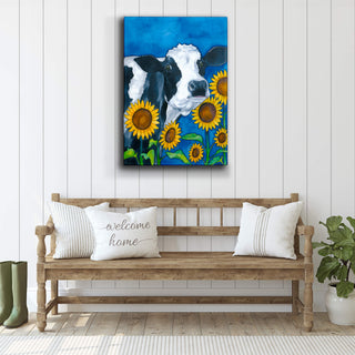 Daisey and the Sunflowers - Metal Box Art Metal Box Wall Art Karen Savory
