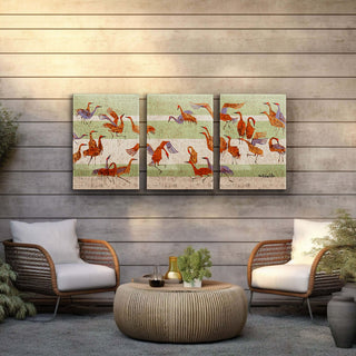 Return of the Sandhill Cranes: 3-Piece Metal Box Art Metal Box Wall Art Shelle Lindholm