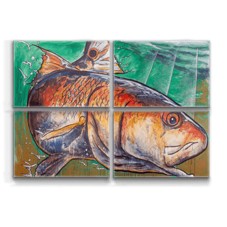 Redfish Tetra: 4-Piece Metal Box Art Metal Box Wall Art Ed Anderson