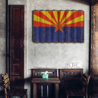 Arizona State Flag - Corrugated Metal Wall Art Corrugated Wall Art Meissenburg Designs