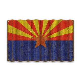 Arizona State Flag - Corrugated Metal Wall Art Corrugated Wall Art Meissenburg Designs