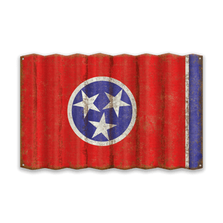 Tennessee State Flag - Corrugated Metal Wall Art Corrugated Wall Art Meissenburg Designs