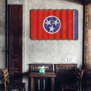 Tennessee State Flag - Corrugated Metal Wall Art Corrugated Wall Art Meissenburg Designs