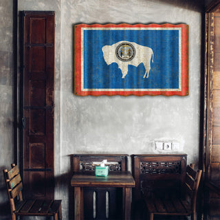 Wyoming State Flag - Corrugated Metal Wall Art Corrugated Wall Art Meissenburg Designs