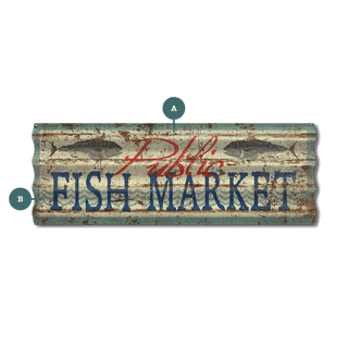 Public Fish Market - Corrugated Metal Wall Art Corrugated Wall Art FishAye Trading Company