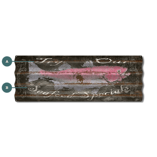 Try Our Seafood Specials: Black Back - Corrugated Metal Wall Art Corrugated Wall Art FishAye Trading Company