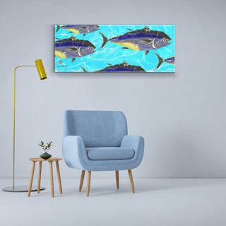 School of Bluefin - Metal Box Art Metal Box Wall Art FishAye Trading Company