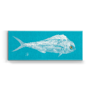 Mahi White on Teal - Metal Box Art Metal Box Wall Art FishAye Trading Company