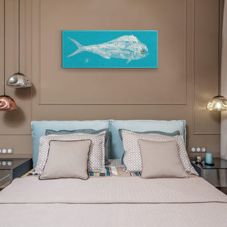 Mahi White on Teal - Metal Box Art Metal Box Wall Art FishAye Trading Company