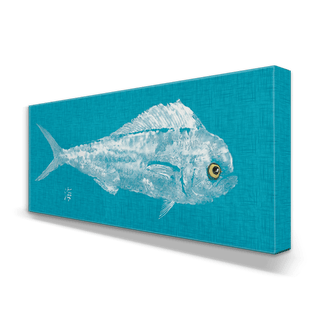 Mahi White on Teal - Metal Box Art Metal Box Wall Art FishAye Trading Company