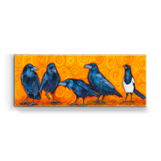 Odd Bird Out - Metal Box Art Metal Box Wall Art Karen Savory