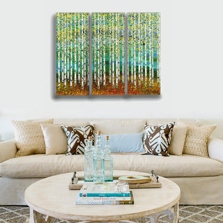 Spring Aspens - 3-Panel Metal Box Art Metal Box Wall Art Nancy Seiler