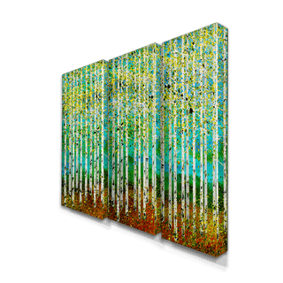 Spring Aspens - 3-Panel Metal Box Art Metal Box Wall Art Nancy Seiler