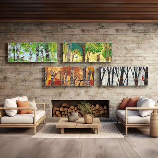 Seasonal Serenade: Autumn Reflection - Metal Box Art Metal Box Wall Art Shelle Lindholm