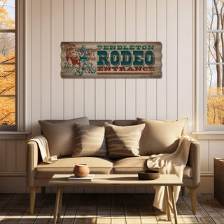 Steer Wrestling Rodeo Entrance - Corrugated Metal Wall Art Corrugated Wall Art Meissenburg Designs