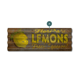 Fresh Squeezed Lemons - Corrugated Metal Wall Art Corrugated Wall Art Meissenburg Designs