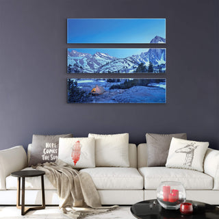 Glowing Tent: 3-Piece Metal Box Art Metal Box Wall Art John Lichtwardt