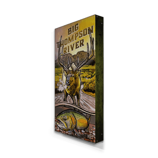 Elk and Trout at Dawn: Metal Box Art Metal Box Wall Art Ed Anderson