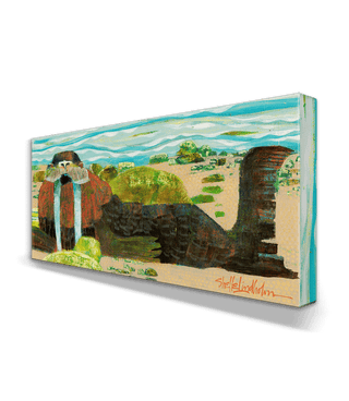 Beach Bum: Solo Stretch - Metal Box Art Metal Box Wall Art Shelle Lindholm