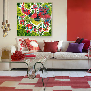 Bird of Paradise: 2-Piece Metal Box Art Set Metal Box Wall Art Shelle Lindholm