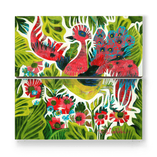 Bird of Paradise: 2-Piece Metal Box Art Set Metal Box Wall Art Shelle Lindholm