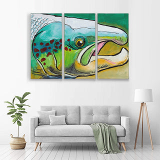 Atlantic Buck Salmon: 3-Piece Metal Box Art Metal Box Wall Art Ed Anderson