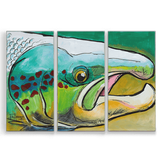 Atlantic Buck Salmon: 3-Piece Metal Box Art Metal Box Wall Art Ed Anderson