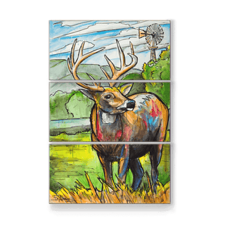 The Watchful Whitetail: 3-Piece Metal Box Art Metal Box Wall Art Ed Anderson