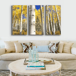 Aspens in Autumn: 3-Piece Metal Box Art Metal Box Wall Art John Lichtwardt