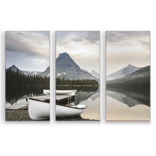 Two Medicine Boats: 3-Piece Metal Box Art Metal Box Wall Art John Lichtwardt