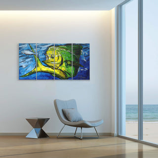 Dolphin Fish/Mahi-Mahi: 4-Piece Metal Box Art Metal Box Wall Art Ed Anderson
