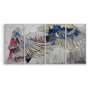 Canadian Goose in Flight: 4-Piece Metal Box Art Metal Box Wall Art Ed Anderson