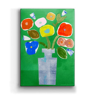 Green Collage Bouquet - Metal Box Art Metal Box Wall Art Sarah Golden