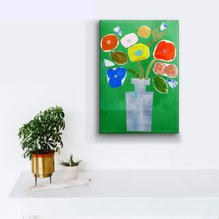 Green Collage Bouquet - Metal Box Art Metal Box Wall Art Sarah Golden