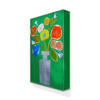 Green Collage Bouquet - Metal Box Art Metal Box Wall Art Sarah Golden