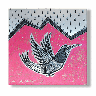 El Colibri 1: Hummingbird in Pink - Metal Box Art Metal Box Wall Art Shelle Lindholm