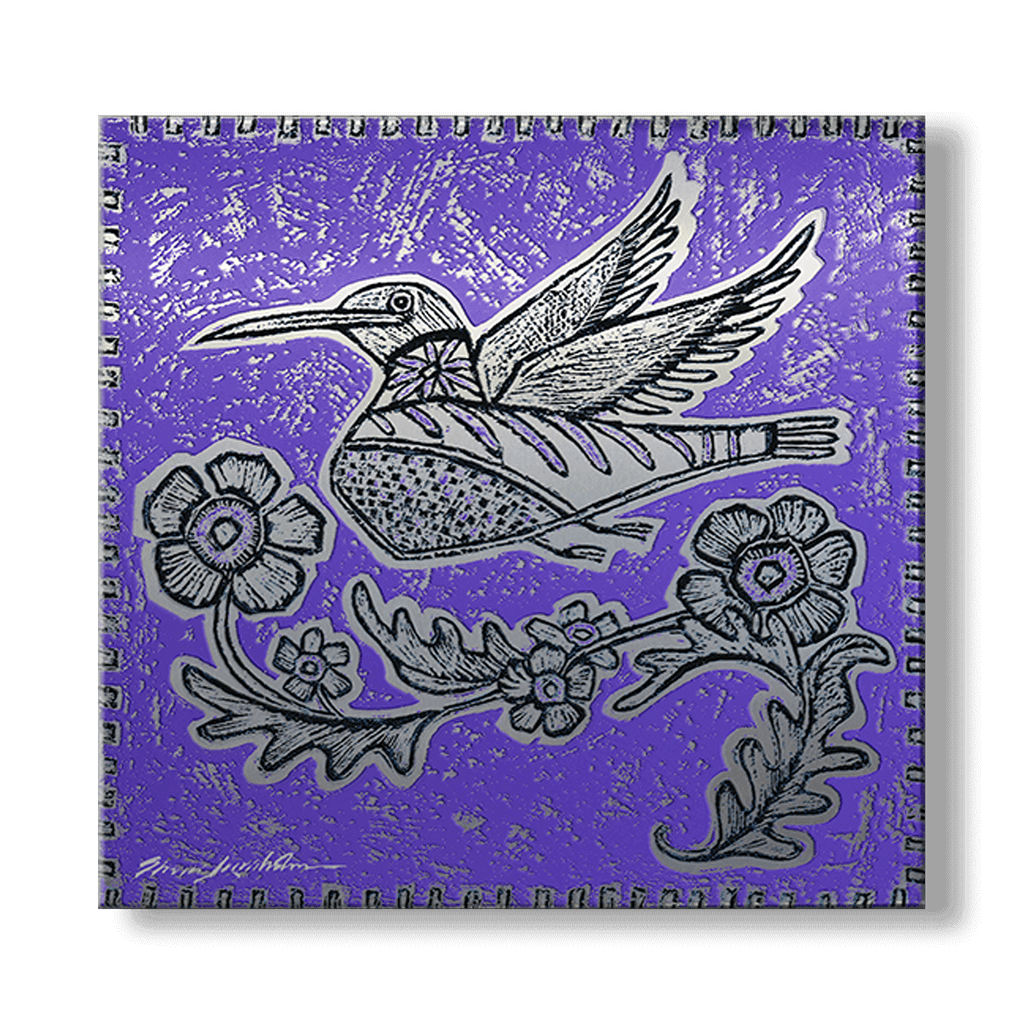El Colibri 2: Hummingbird in Purple - Metal Box Art – Old Wood Signs ...