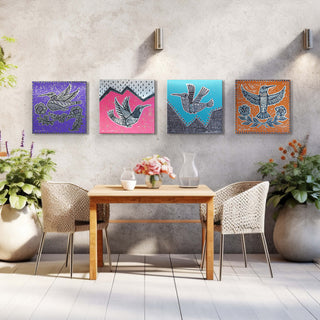 El Colibri 2: Hummingbird in Purple - Metal Box Art Metal Box Wall Art Shelle Lindholm