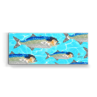 School of Bluefish - Metal Box Art Metal Box Wall Art FishAye Trading Company