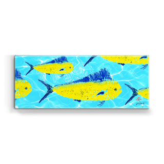 School of Mahimahi - Metal Box Art Metal Box Wall Art FishAye Trading Company
