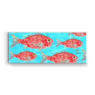 School of Red Snapper - Metal Box Art Metal Box Wall Art FishAye Trading Company