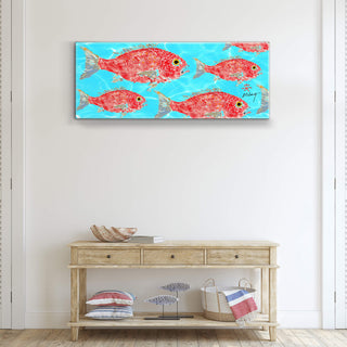 School of Red Snapper - Metal Box Art Metal Box Wall Art FishAye Trading Company