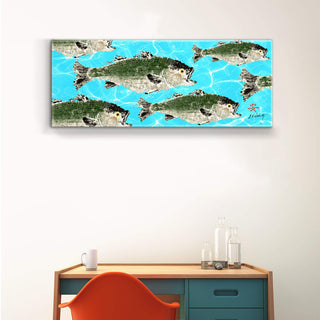 School of Striped Bass - Metal Box Art Metal Box Wall Art FishAye Trading Company