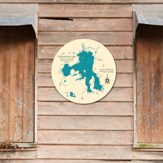 Yellowstone Lake - Aluminum Shaped Wall Art Barrel End Wall Art Lake Art
